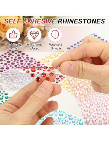 Etiquetas de Gemas Acrílicas PATIKIL 1045 Pcs AB Blanco