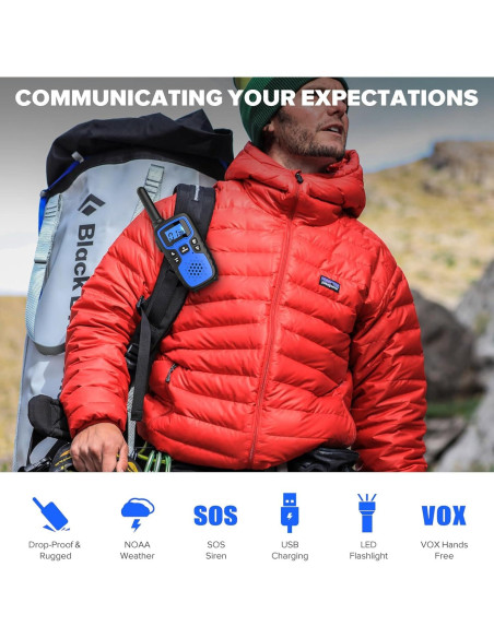 Walkie Talkies WisHouse M9 Recargables 2 Vías para Niños y Adultos