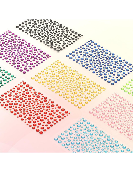 Etiquetas de Gemas Acrílicas PATIKIL 1045 Pcs AB Blanco