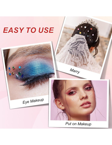 Etiquetas de Gemas Acrílicas PATIKIL 1045 Pcs AB Blanco