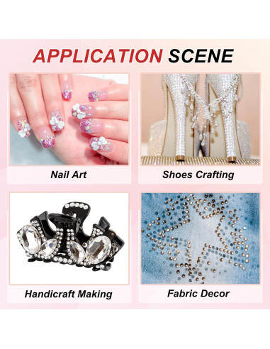 Etiquetas de Gemas Acrílicas PATIKIL 1045 Pcs AB Blanco