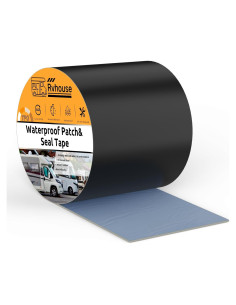 Cinta de Parcheo Impermeable Rvhouse 10.16 cm x 3.96 m Negra