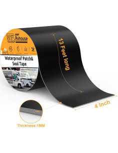 Cinta de Parcheo Impermeable Rvhouse 10.16 cm x 3.96 m Negra 2