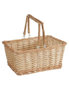 Cesta de Mercado Tejida Esenciales para el Hogar Natural 24x34x18cm