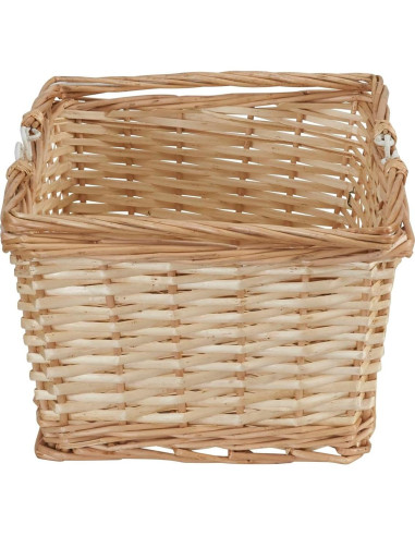 Cesta de Mercado Tejida Esenciales para el Hogar Natural 24x34x18cm