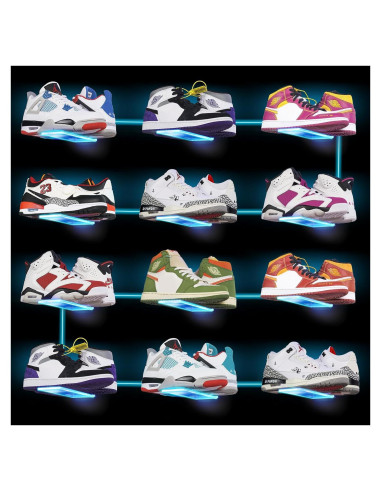 Estante de Exhibición de Zapatos Flotante DILIBRA 12 Pcs LED