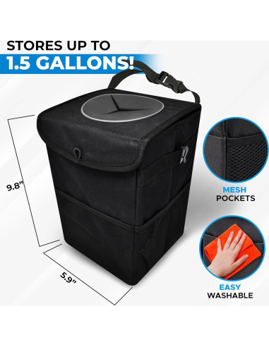 Basurero de Coche EcoNour 5.68L Impermeable Colgante Negro
