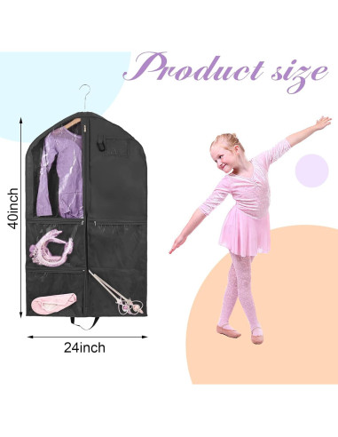 Bolsa de Ropa QEES para Danza 101.6 cm Negra Impermeable