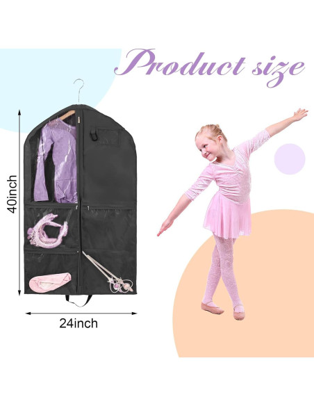 Bolsa de Ropa QEES para Danza 101.6 cm Negra Impermeable