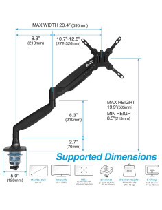 Soporte de Monitor AVLT Negro 17"-45" Ajustable en Escritorio 2