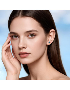 Pendientes de Titanio Hipoalergénicos Limerencia 5mm Aguamarina 2