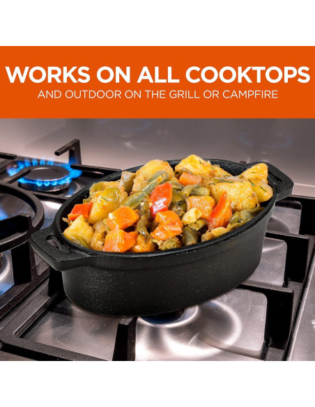 Plato de Casserole Mini Commercial Chef Hierro Fundido 0.63L