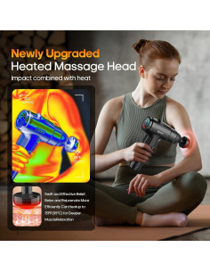 Pistola de Masaje AERLANG EM13 con Calor y 7 Cabezas 2