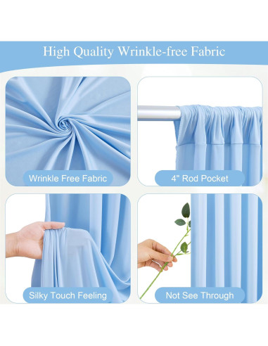 Cortinas de Fondo Azules con Luces Partisky 2 Paneles 3x3m