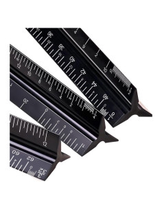 Regla de Escala Triangular Gwybkq 3 Paquetes Aluminio 30.48 cm