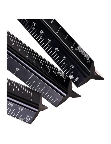 Regla de Escala Triangular Gwybkq 3 Paquetes Aluminio 30.48 cm