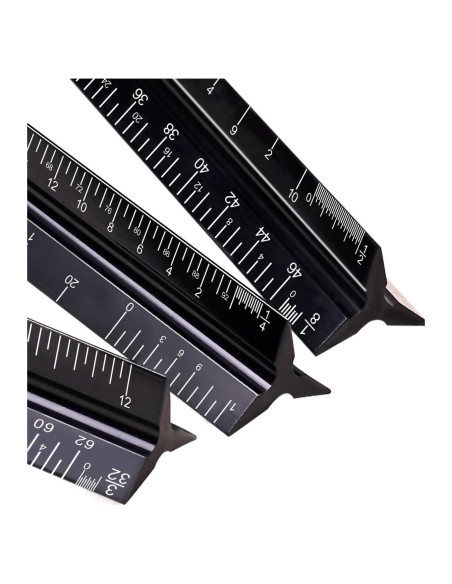 Regla de Escala Triangular Gwybkq 3 Paquetes Aluminio 30.48 cm
