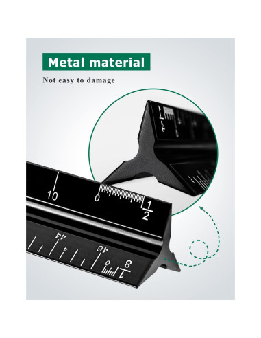 Regla de Escala Triangular Gwybkq 3 Paquetes Aluminio 30.48 cm