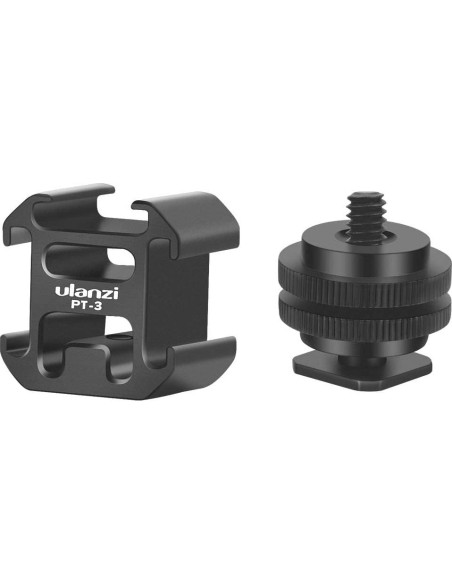 Adaptador de Montaje en Zapata Fría Ulanzi PT-3S Aluminio 3 Zapatas