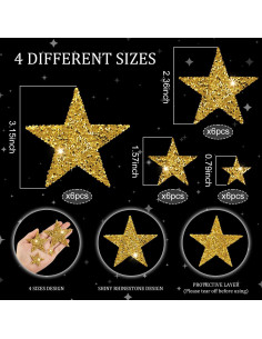 24 Parches Estrella Dorada KFPPLXQ para Ropa y Decoración 2