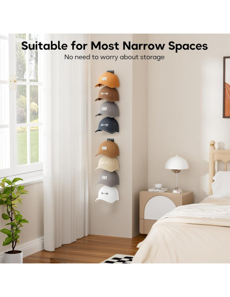 Organizador de Sombreros MISSLO Negro para Pared - Paquete de 2