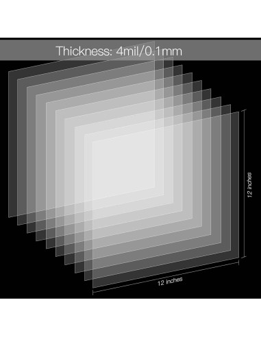 Paquete de 12 Hojas de Plantilla Mylar 30.48x30.48 cm 4mil