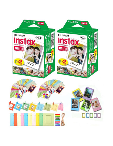 Kit Película Instantánea Fuji Instax Mini 40 Tomas + 20 Pegatinas