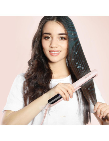 Plancha de Pelo ANGENIL 2 en 1 Titanio Doble Voltaje Rosa