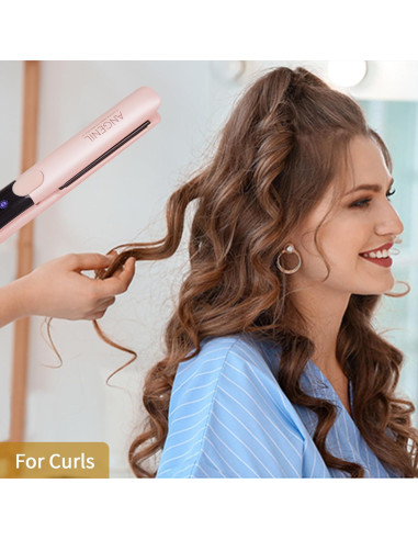 Plancha de Pelo ANGENIL 2 en 1 Titanio Doble Voltaje Rosa