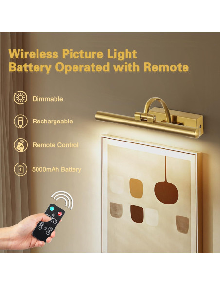 Luz de Imagen Inalámbrica Recargable DESOOP 30.48 cm Bronce