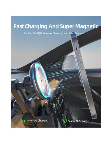 Cargador Soporte para Teléfono Tesla AiHiwvol 15W Qi2