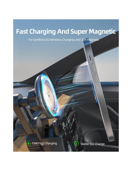 Cargador Soporte para Teléfono Tesla AiHiwvol 15W Qi2