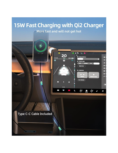 Cargador Soporte para Teléfono Tesla AiHiwvol 15W Qi2
