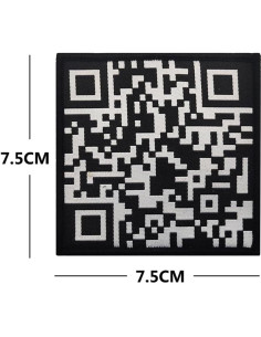 Parche Bordado Cuadrado RUINUO Código QR Rick Roll 7.49cm 2