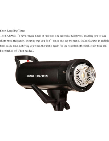 Flash de Estudio Godox SK400II-V 400W con LED y Control Inalámbrico