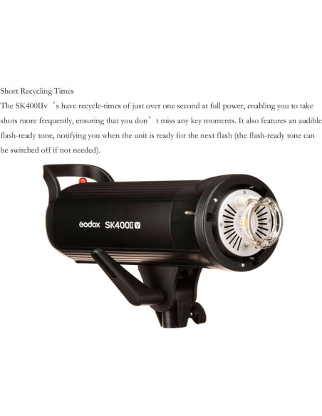 Flash de Estudio Godox SK400II-V 400W con LED y Control Inalámbrico