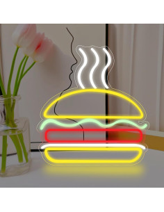 Letrero de Neón LED Kiparfod Hamburguesas 32x33 cm Dimmable 2