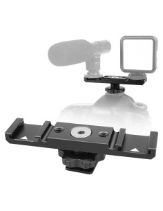 Soporte de zapata caliente ChromLives dual para luces y micrófonos