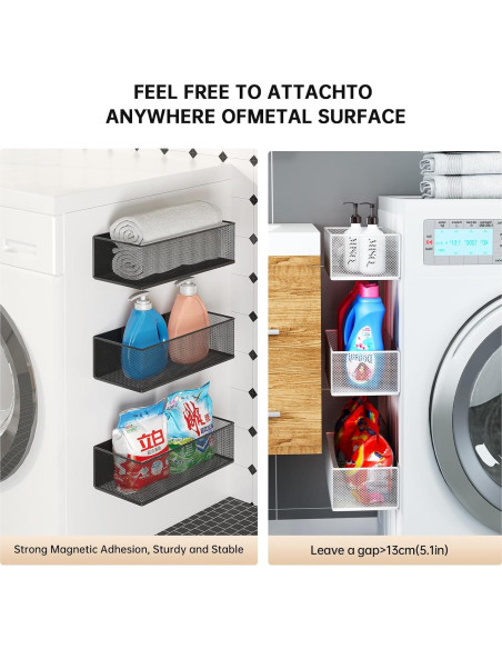 Estante Magnético WOCHUANGSI para Lavadora 27x12x7.7cm Negro