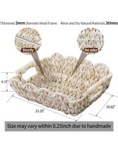 Cestas de Mimbre Tejidas a Mano Coeusy - 2 Piezas 39x28 cm