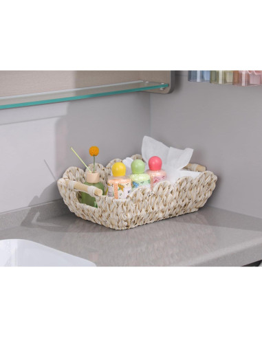 Cestas de Mimbre Tejidas a Mano Coeusy - 2 Piezas 39x28 cm