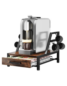 Cajón Organizador para K Cups Homsorout - 35 Cápsulas, Madera y Metal