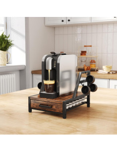 Cajón Organizador para K Cups Homsorout - 35 Cápsulas, Madera y Metal 2