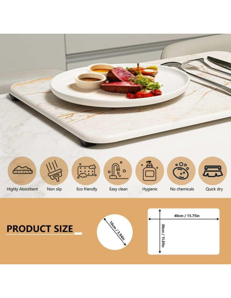 Alfombrilla de Secado de Piedra NORADAS 40.64x30.48cm Antideslizante