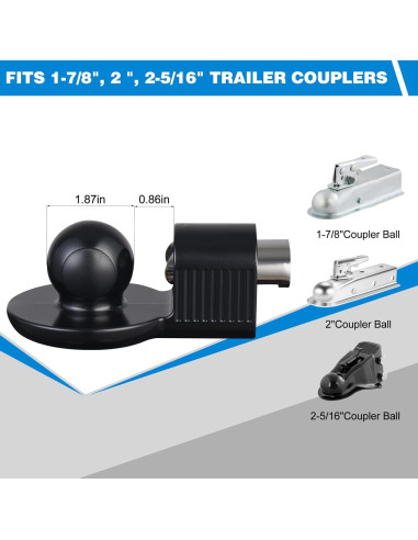 Cerradura de Enganche de Remolque Antirrobo TOPSHINE Negro