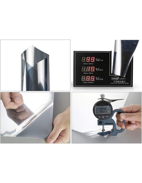 Película de Ventana Espejo WPCTEV 30x200 cm Anti UV Tinte Privacidad