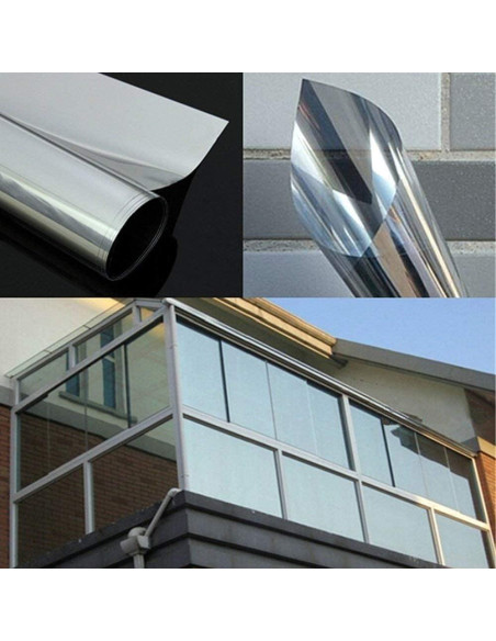 Película de Ventana Espejo WPCTEV 30x200 cm Anti UV Tinte Privacidad