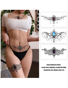 Tatuajes Temporales de Encaje Roarhowl - Conjunto 1 Grande 2