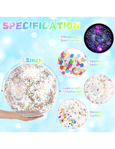 Pelotas de Playa LED HyDren 4 Pack 40.64 cm con Confeti