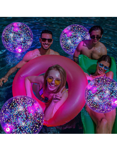 Pelotas de Playa LED HyDren 4 Pack 40.64 cm con Confeti